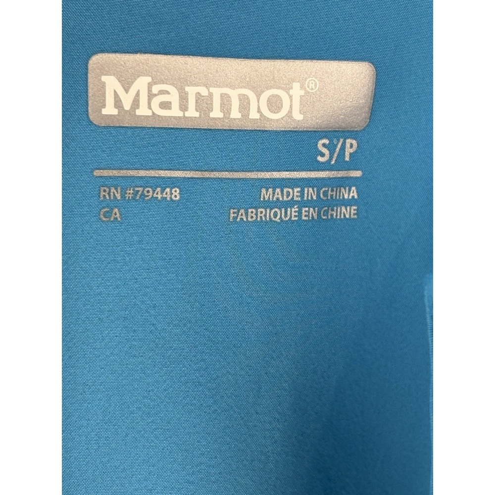 Marmot Tempo Windbreaker Jacket Women's S Blue Neon Yellow Zip‎ Up Hiking - Picture 3 of 8